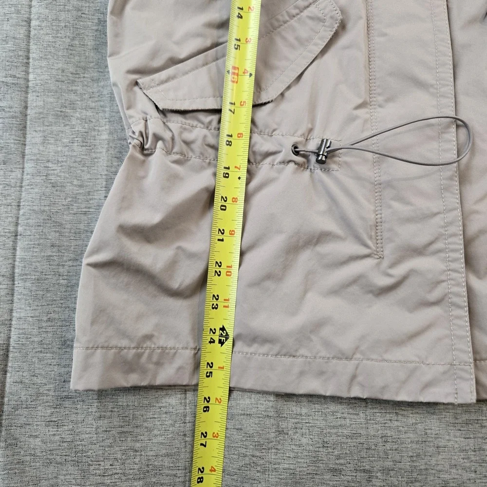 Coach Women's Lightweight Rain Jacket Full Zip Hooded Cinch Waist Pockets XS